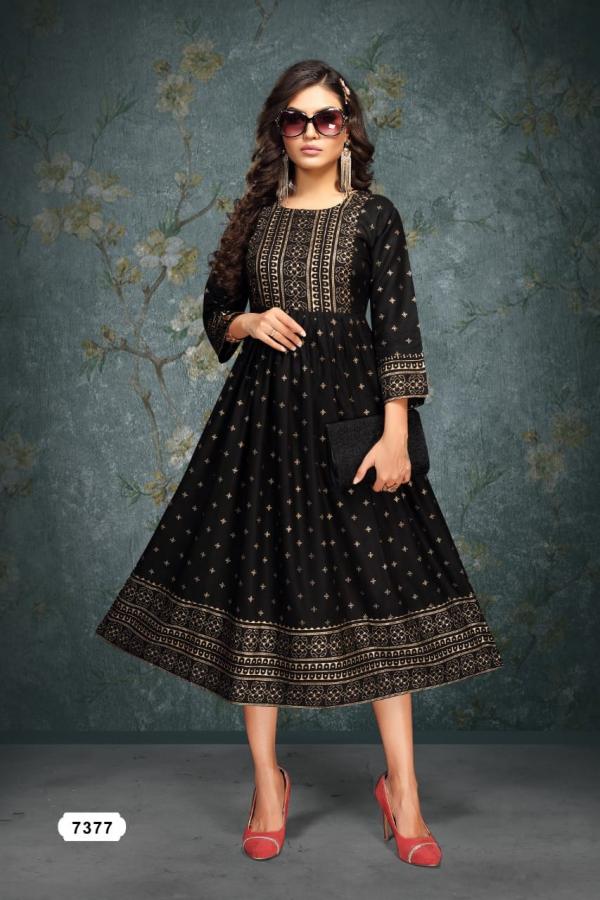 Pankh Rayon Fancy Foil Printed Kurti